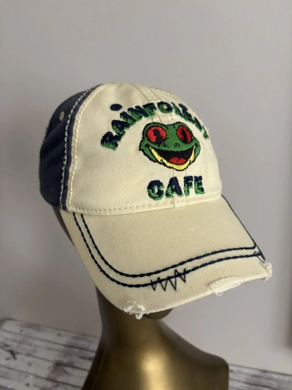 Rainforest Cafe Distressed Youth Kids Baseball Cap Hat Adjustable Frog